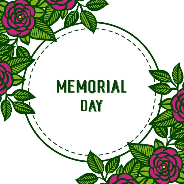 Vektör illüstrasyon mor gül çelenk çerçeve poster anma günü için