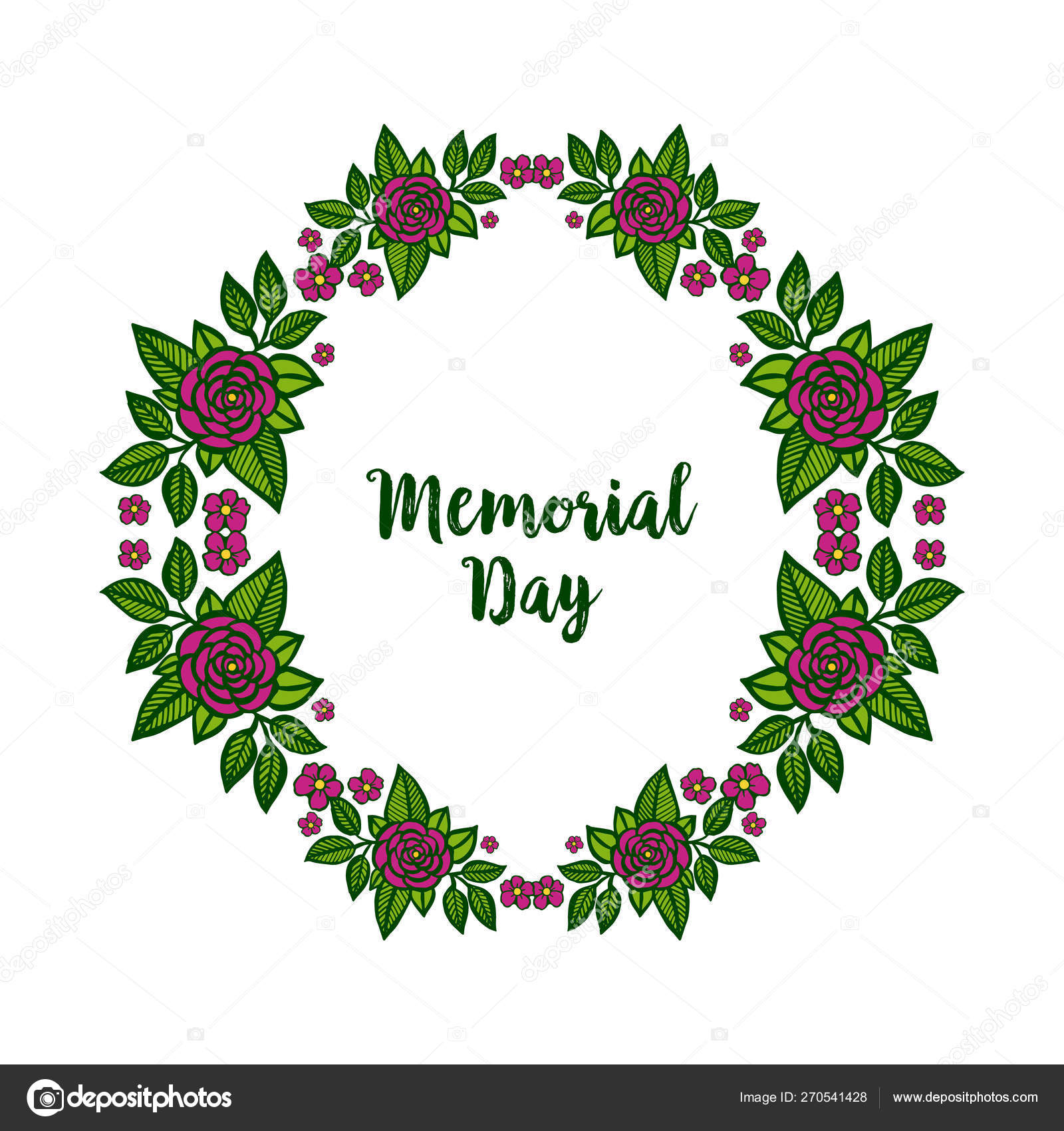 Vector Illustration Crowd Of Rose Flower Frame For Writing Memorial Day Vector Image By C Stockfloral Gmail Com Vector Stock 270541428