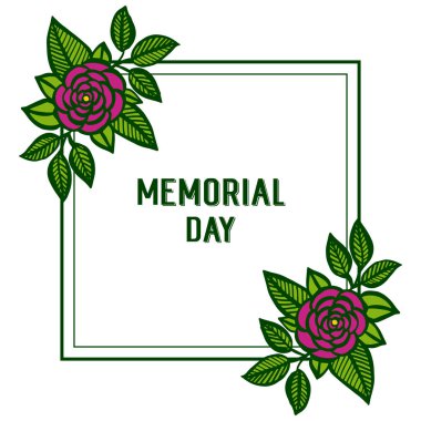 Vektör illüstrasyon anıt gün kartı için çeşitli zarif mor gül çiçek