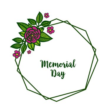 Anma gün davetiye kartı için vektör illüstrasyon şekli mor gül çiçek çerçeve