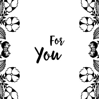 Sizin için davet kartı ile Vektör illüstrasyon çiçek çiçek çerçeve