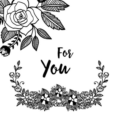 Vektör illüstrasyon güzel çiçek çerçevesi ile çeşitli şekil çiçek çerçeve