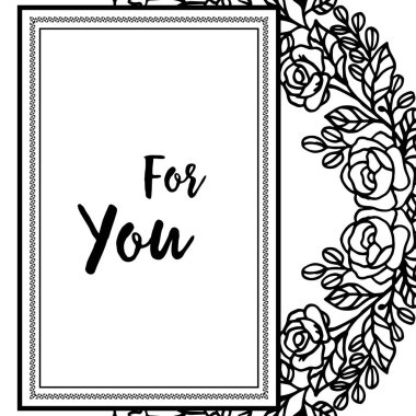 Vektör illüstrasyon çiçek çerçeve süslü ile sizin için çeşitli davet kartı