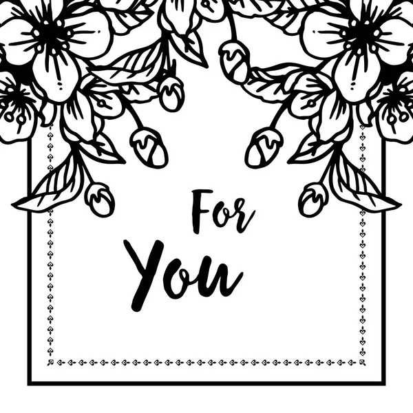 Ilustracja wektorowa różne ramki Kwiat wzór z tekstem dla Ciebie — Wektor stockowy