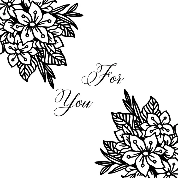 Cadre de couronne d'illustration vectorielle pour carte de vœux pour vous — Image vectorielle