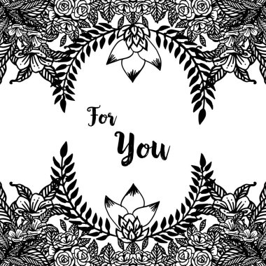 Vektör illüstrasyon sizin için metin yazma ile güzel çelenk çerçeve