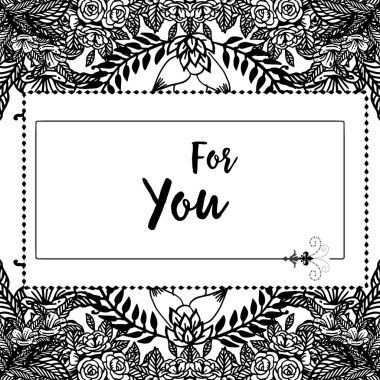 Çiçek çerçevesi ile sizin için vektör illüstrasyon tasarımı