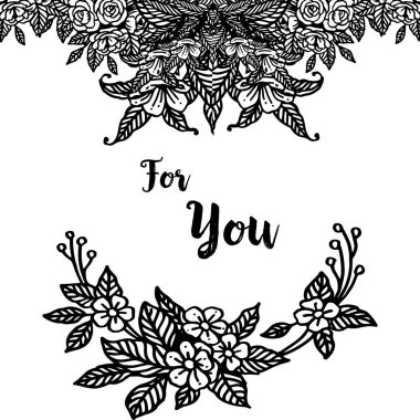 Sizin için dekorasyon ile Vektör illüstrasyon zarif çiçek çerçeve