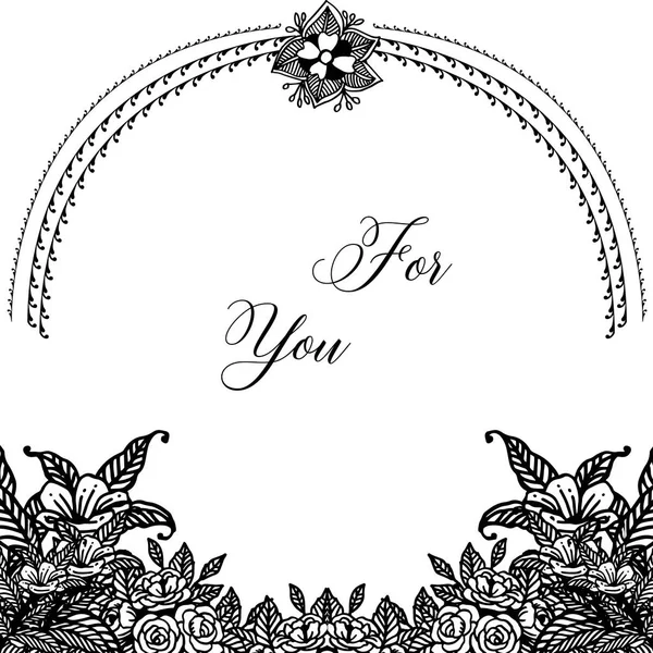 Illustration vectorielle magnifique cadre de couronne avec texte d'écriture pour vous — Image vectorielle
