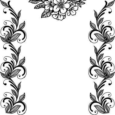 Dekorasyon çiçek çerçeveli vektör illüstrasyon davetiye kartı