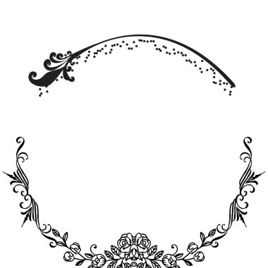 Vektör illüstrasyon tebrik kartı için çiçek çerçeve çeşitli çizim