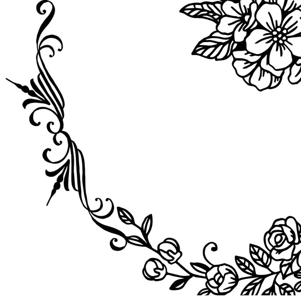 Vektör illüstrasyon tebrik kartı için çiçek çerçeve çeşitli çizim
