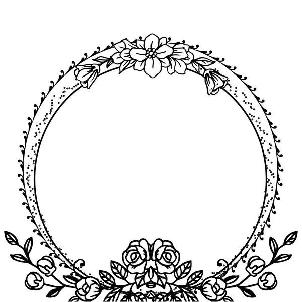 Vektör illüstrasyon tebrik kartı için çiçek çerçeve çeşitli çizim