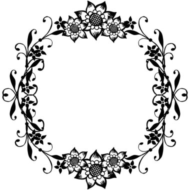 Vektör illüstrasyon süs çiçek çerçeve tasarım tarzı ile