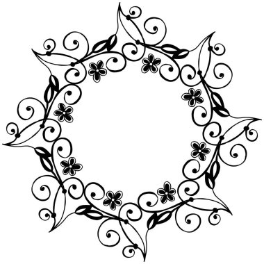 Vektör illüstrasyon tasarım duvar kağıdı için çeşitli çiçek çerçeve