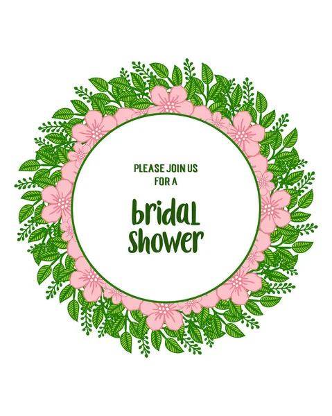 Vektorová ilustrace šablona svatební sprcha s různým texturou růžového květu — Stockový vektor