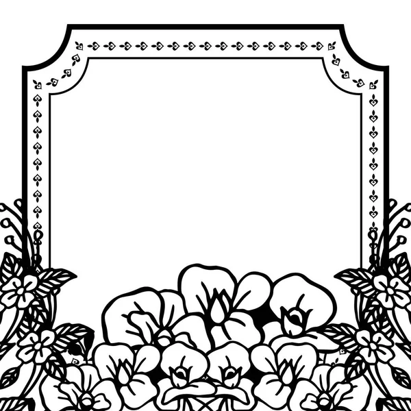 Carte de vœux d'illustration vectorielle avec cadre de couronne de dessin — Image vectorielle