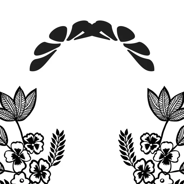 Ilustração vetorial bela moldura de flor de design para cartaz — Vetor de Stock