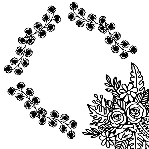 Vector illustration ornament flower frame for banner decoration — Stock Vector