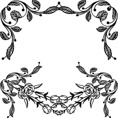 Tebrik kartı için vektör illüstrasyon çeşitli desen çiçek çerçeve