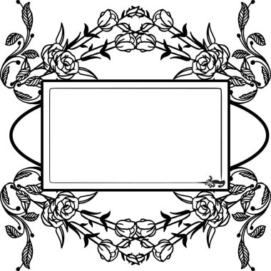 Vektör illüstrasyon çizim çiçek çerçeve davetiye kartı için