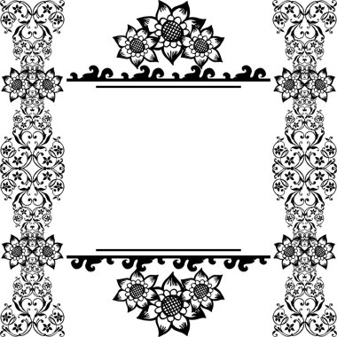 Çiçek çerçevesi süslü vektör illüstrasyon tebrik kartı