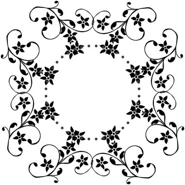 Tasarım duvar kağıdı için vektör illüstrasyon desen çiçek çerçeve