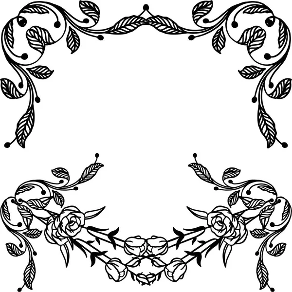 Vector illustratie verschillende patroon bloem frame voor wenskaart — Stockvector