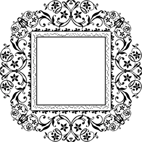 Vector illustration greeting card with ornate of flower frame — Stock Vector