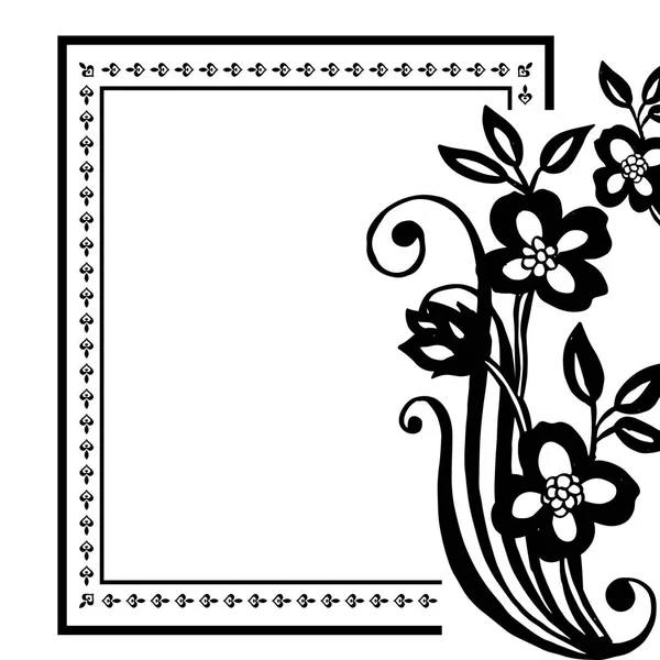 Ilustración vectorial decoración moderna con varios marcos de flores — Archivo Imágenes Vectoriales