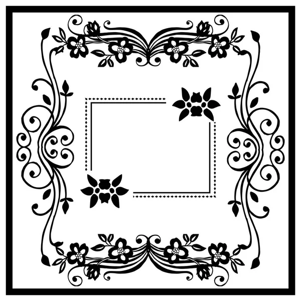 Illustrazione vettoriale disegno cornice floreale con stile carino — Vettoriale Stock