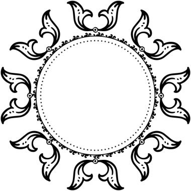 Çeşitli çizim yaprağı ile çiçek çerçeve vektör illüstrasyon süs