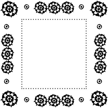 Çeşitli çizim çiçek çerçevesi için beyaz bir fon vektör illüstrasyon