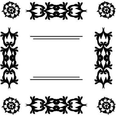 Çeşitli çizim çiçek çerçevesi için beyaz bir fon vektör illüstrasyon