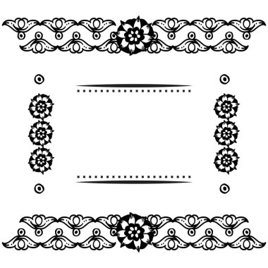 Çeşitli çizim çiçek çerçevesi için beyaz bir fon vektör illüstrasyon