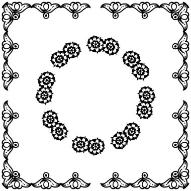 Vektör illüstrasyon tasarım çelenk çerçeve ile çeşitli davet kartı