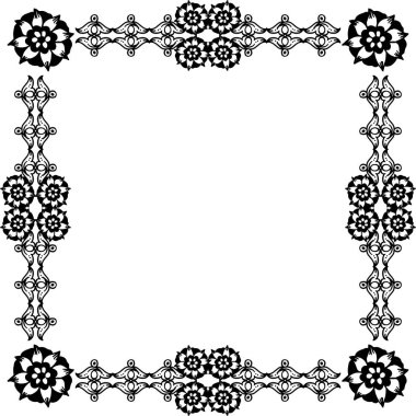 Tebrik kartı dekorasyoniçin Vektör illüstrasyon çeşitli çiçek çerçeve