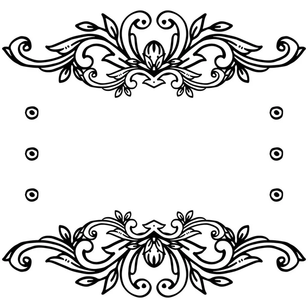 Ilustração vetorial ornamento de moldura de flor com várias folhas de desenho — Vetor de Stock