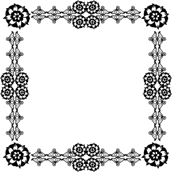 Illustration vectorielle cadre de fleurs différentes pour la décoration de la carte de vœux — Image vectorielle
