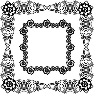 Vektör illüstrasyon çizim çelenk çerçeve dekorasyon duvar kağıdı için