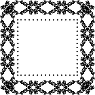 Vektör illüstrasyon çizim çiçek çerçeve davetiye kartı ile