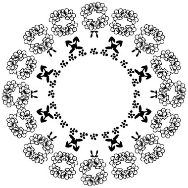 Tasarım çiçek çerçeveli vektör illüstrasyon tebrik kartı