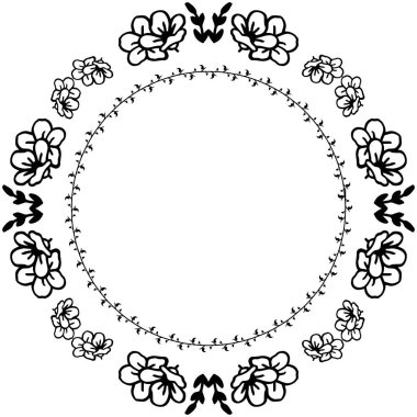 Çeşitli desen çiçek çerçeveli vektör illüstrasyon tasarım posteri