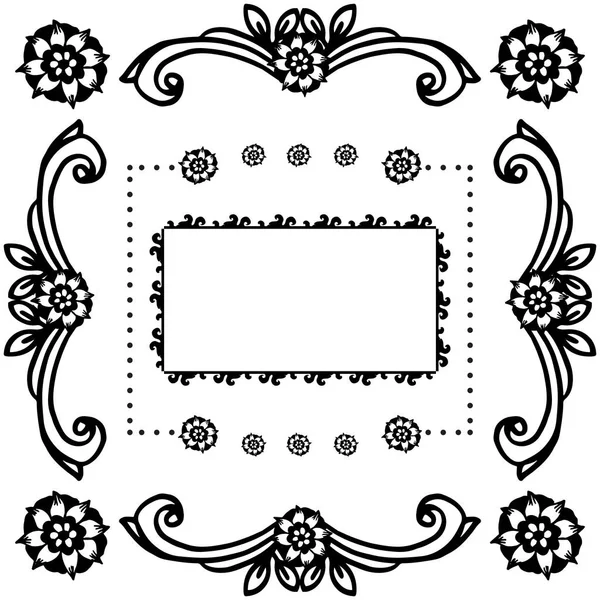 Ilustración vectorial varias tarjetas de felicitación con marco de flores — Archivo Imágenes Vectoriales
