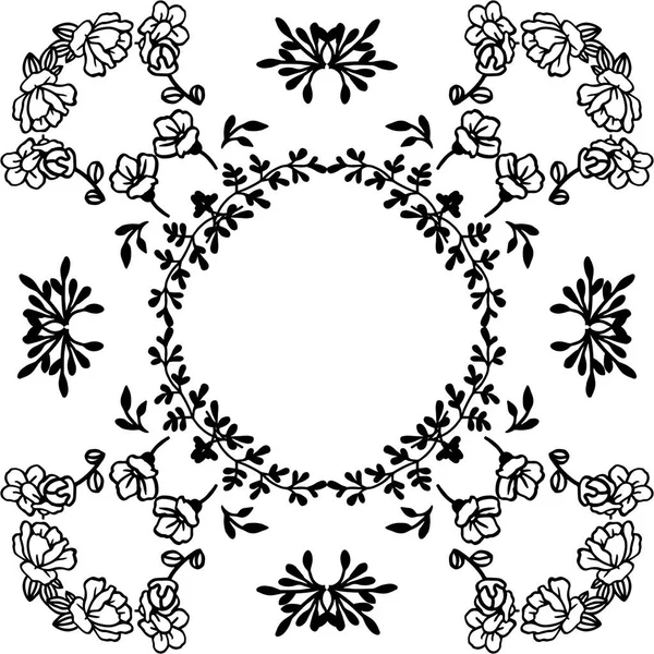Ilustración vectorial decoración marco de flores con dibujo hermoso — Archivo Imágenes Vectoriales