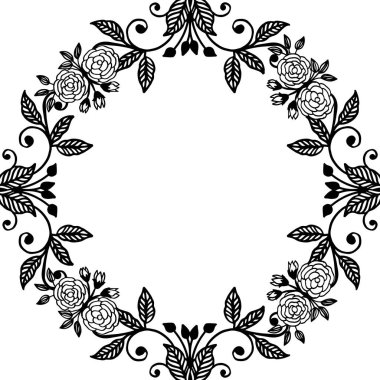Çiçek çerçevesi ile desen vektör illüstrasyon çizim