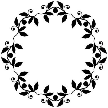Süslü davetiye kartı için vektör illüstrasyon tasarım çelenk çerçevesi