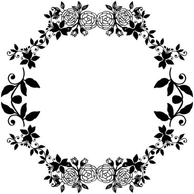 Süslü davetiye kartı için vektör illüstrasyon tasarım çelenk çerçevesi