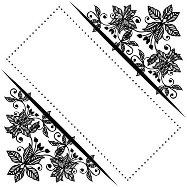 Afiş çizim için çiçek çerçeve vektör illüstrasyon süslü