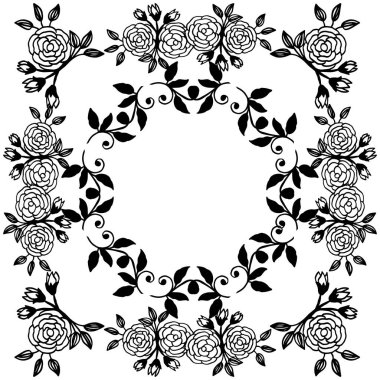 Afiş çizim için çiçek çerçeve vektör illüstrasyon süslü